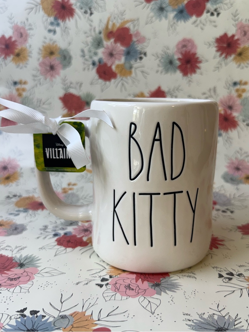 Rae Dunn White "BAD KITTY" - Disney Villains